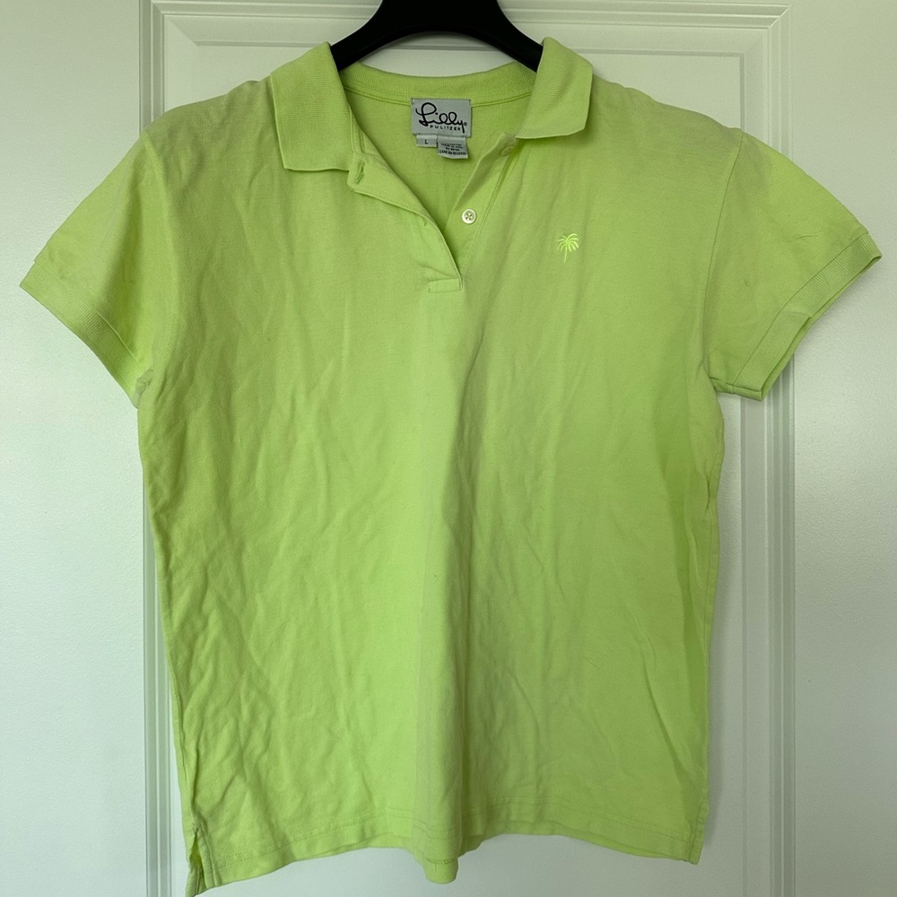 Lily Pulitzer green collard shirt/ Women’s large - Picture 1 of 3